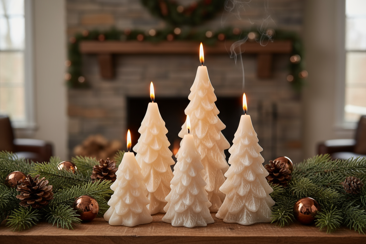 Foto alberi in cera accesi